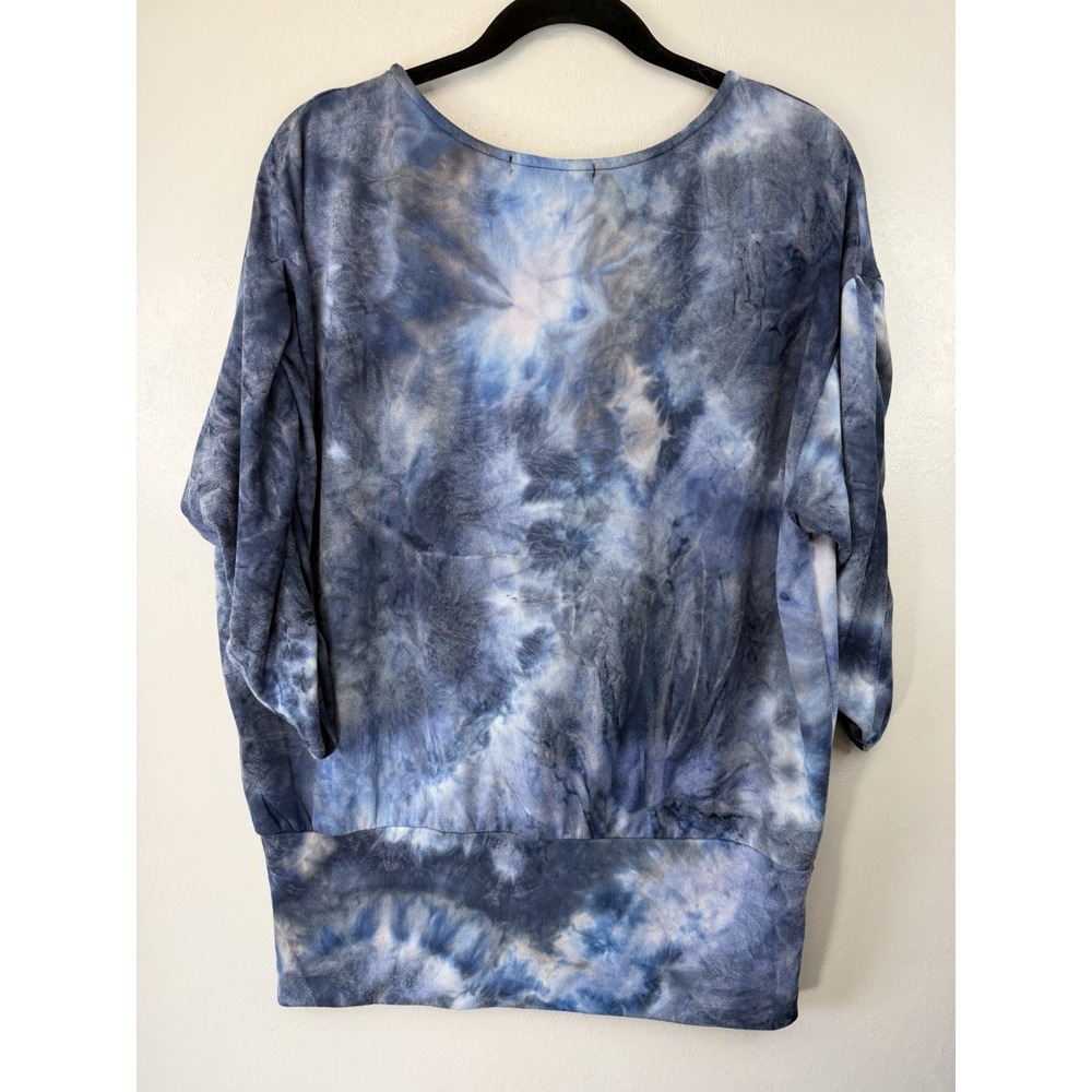 Adrianne Vittadini  Tie Dyed Bluesy Pullover W‎ Rounded Neck Size XL - Picture 5 of 6